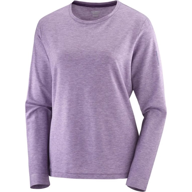 Lavender Salomon Essential Tencel Long Sleeve Women's T-Shirts | IE OG1794